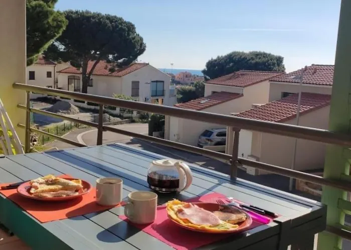 T2 2/6 P Clim Vue Piscine Parking Privé à Pied * Collioure