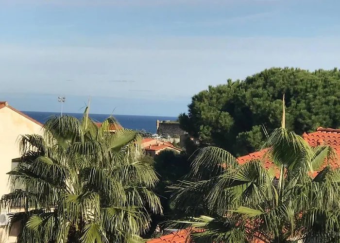 T2 2/6 P Clim Vue Piscine Parking Privé à Pied Apartamento Collioure